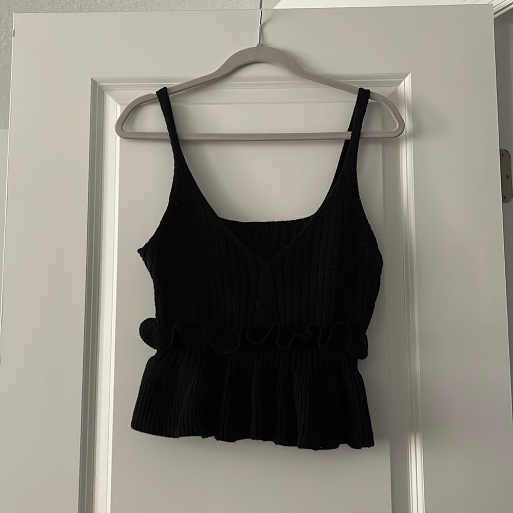 Black Knit Crop Top